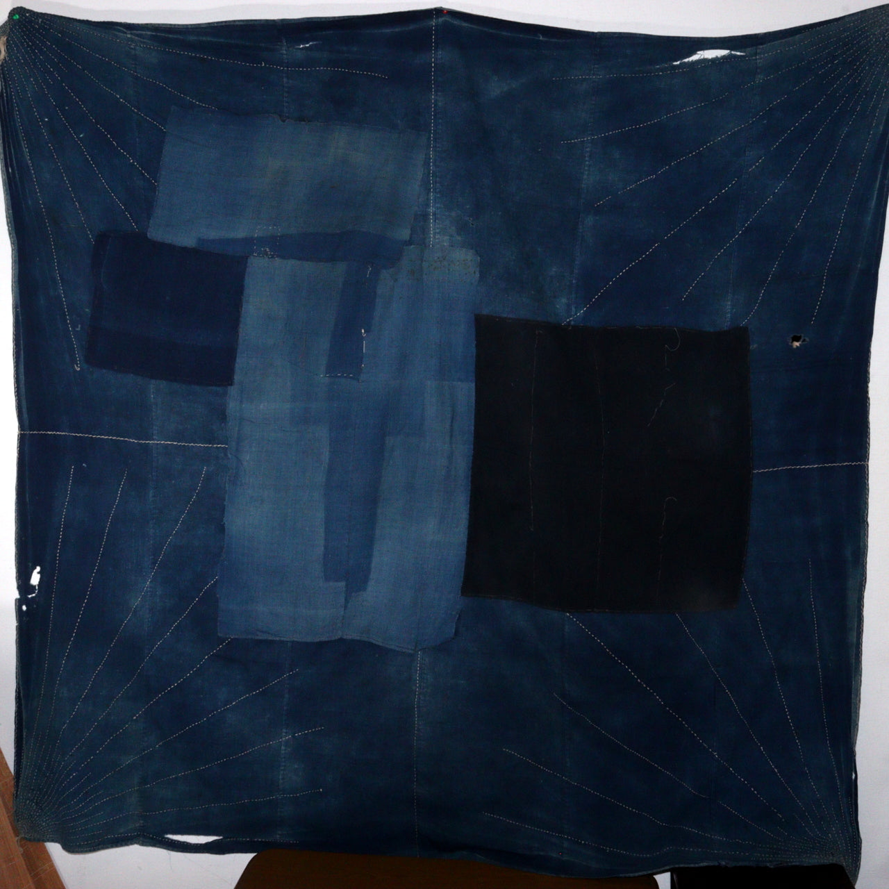 Japanese Antique Sashiko Fabric Aizome Furoshiki embroidery Boro Kire Meiji