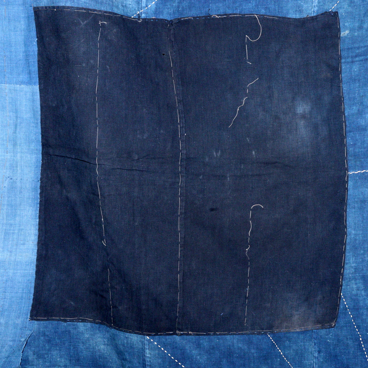 Japanese Antique Sashiko Fabric Aizome Furoshiki embroidery Boro Kire Meiji