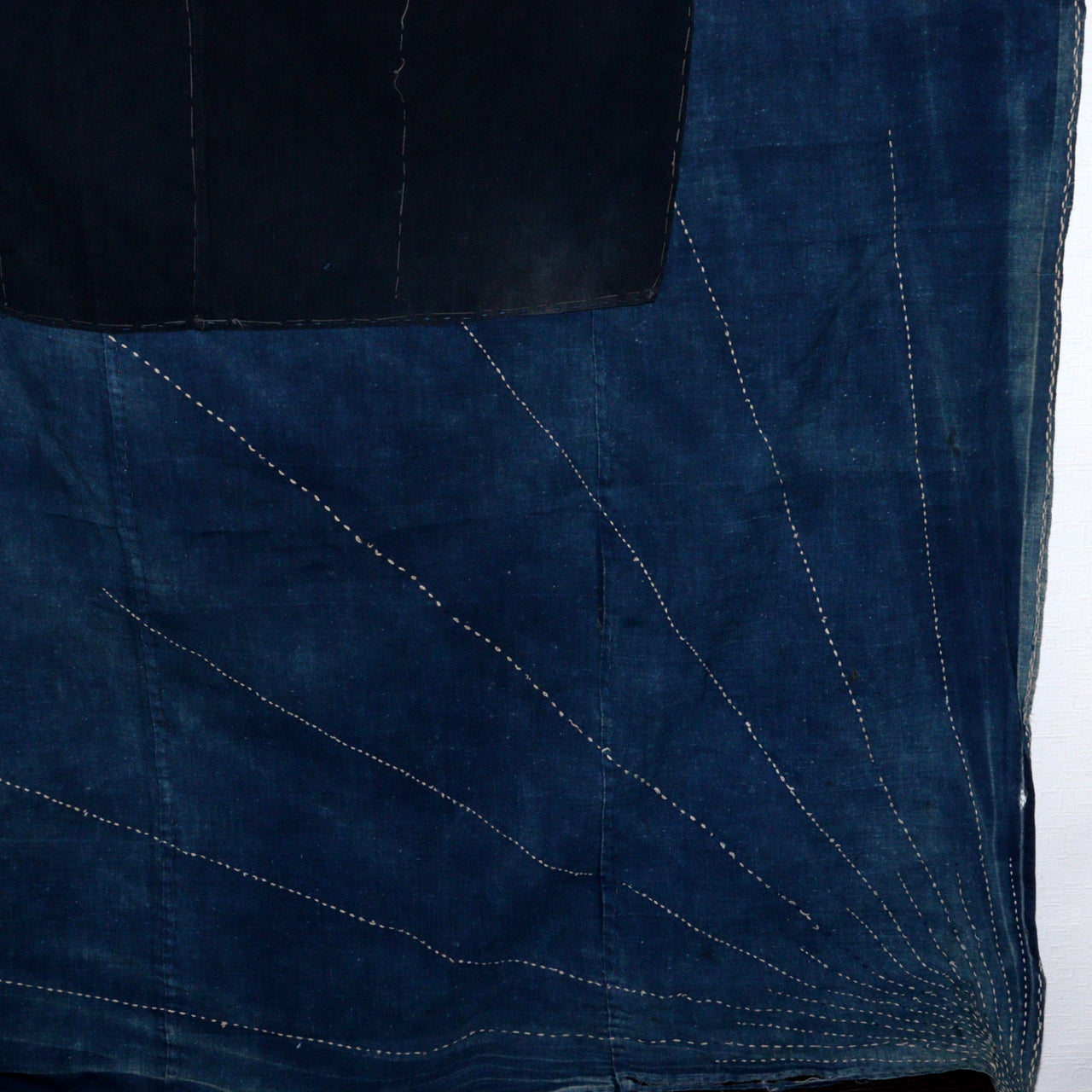 Japanese Antique Sashiko Fabric Aizome Furoshiki embroidery Boro Kire Meiji
