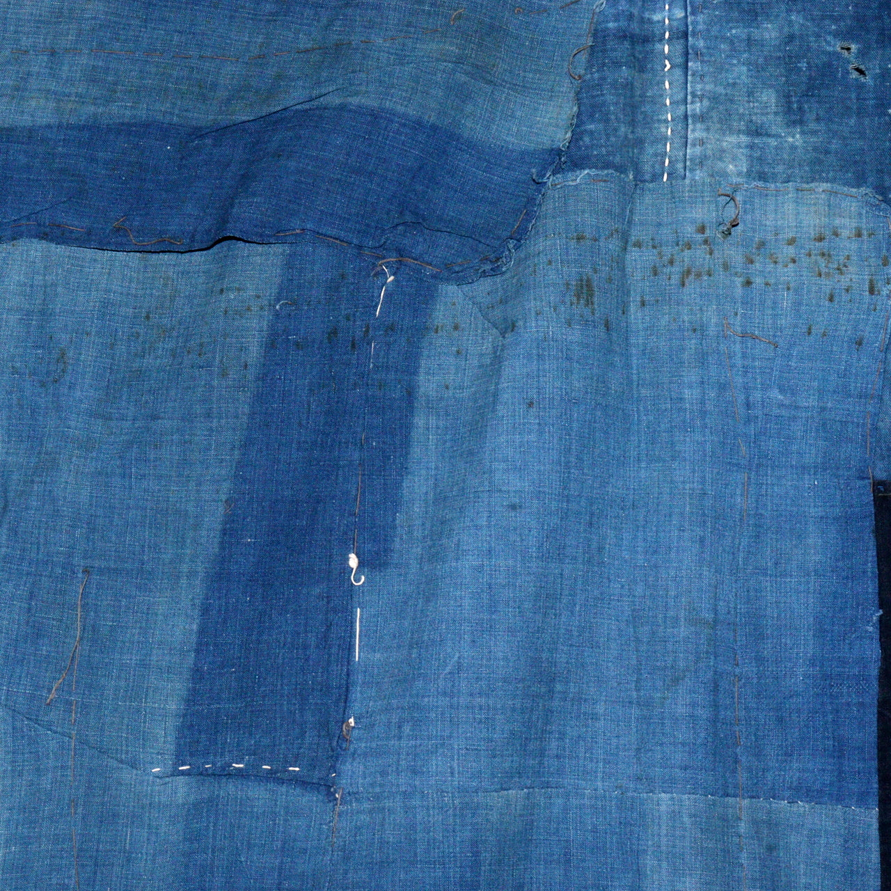 Japanese Antique Sashiko Fabric Aizome Furoshiki embroidery Boro Kire Meiji