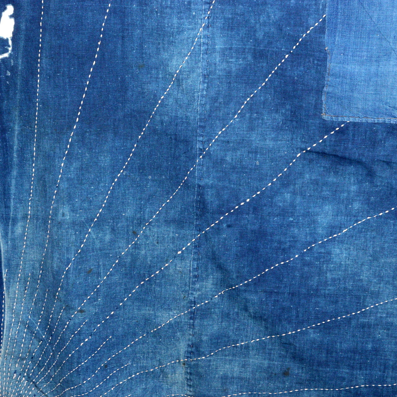 Japanese Antique Sashiko Fabric Aizome Furoshiki embroidery Boro Kire Meiji