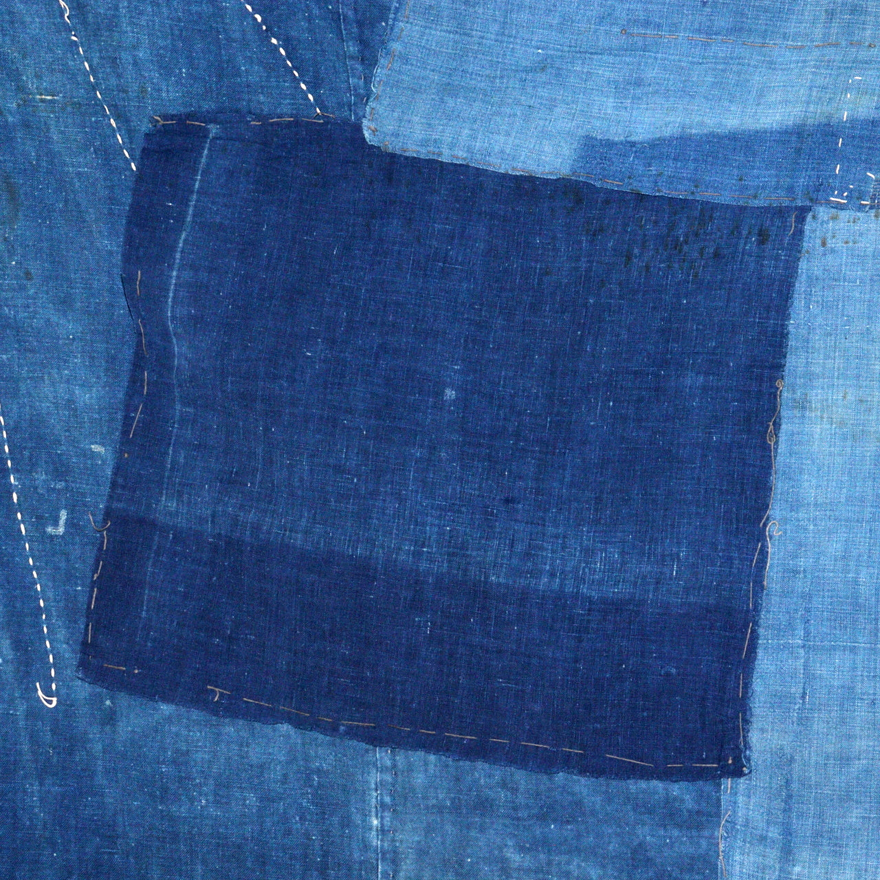 Japanese Antique Sashiko Fabric Aizome Furoshiki embroidery Boro Kire Meiji
