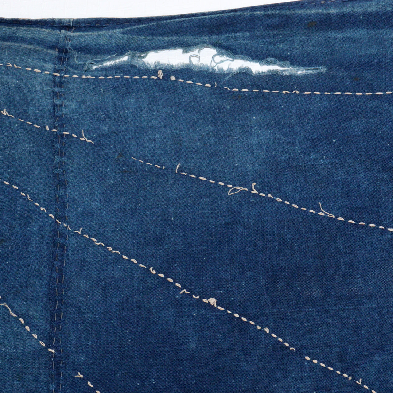 Japanese Antique Sashiko Fabric Aizome Furoshiki embroidery Boro Kire Meiji