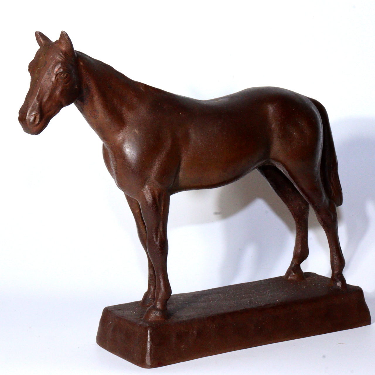 Antique Cast Iron Horse Figurine – Vintage Decorative Sculpture ornament BOS887