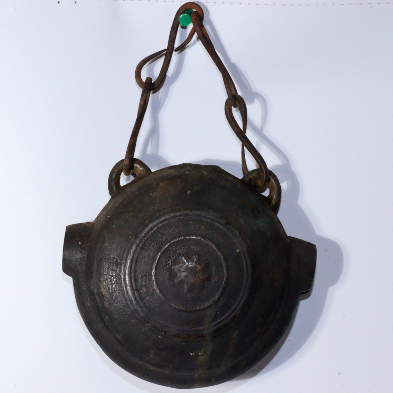 Antique Japanese Era 1784 Bronze Temple Gong Waniguchi Original Chain Bell