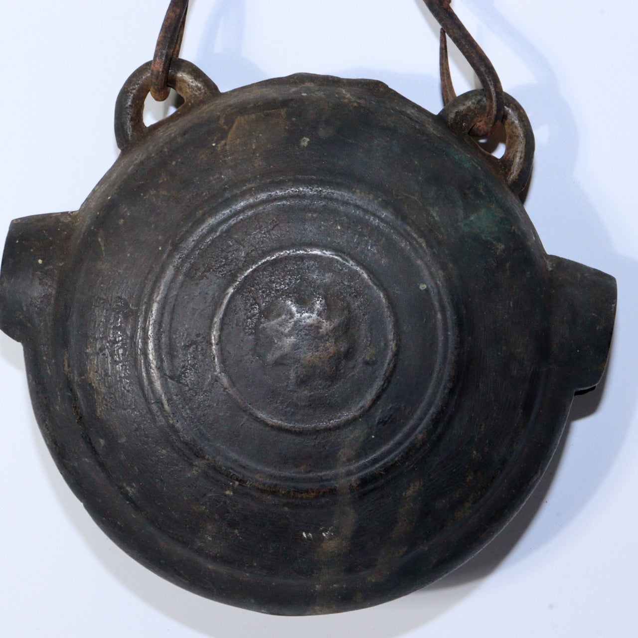 Antique Japanese Era 1784 Bronze Temple Gong Waniguchi Original Chain Bell