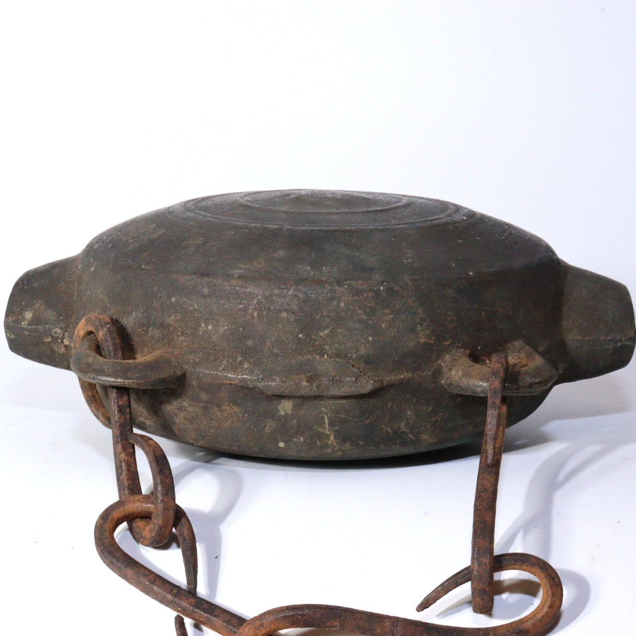 Antique Japanese Era 1784 Bronze Temple Gong Waniguchi Original Chain Bell