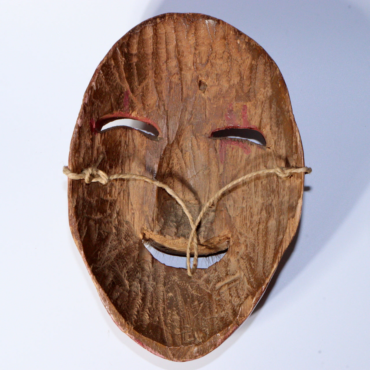 Antique Japanese Wooden Mask Folk Festival Mask Hyottoko God Style Indigenous