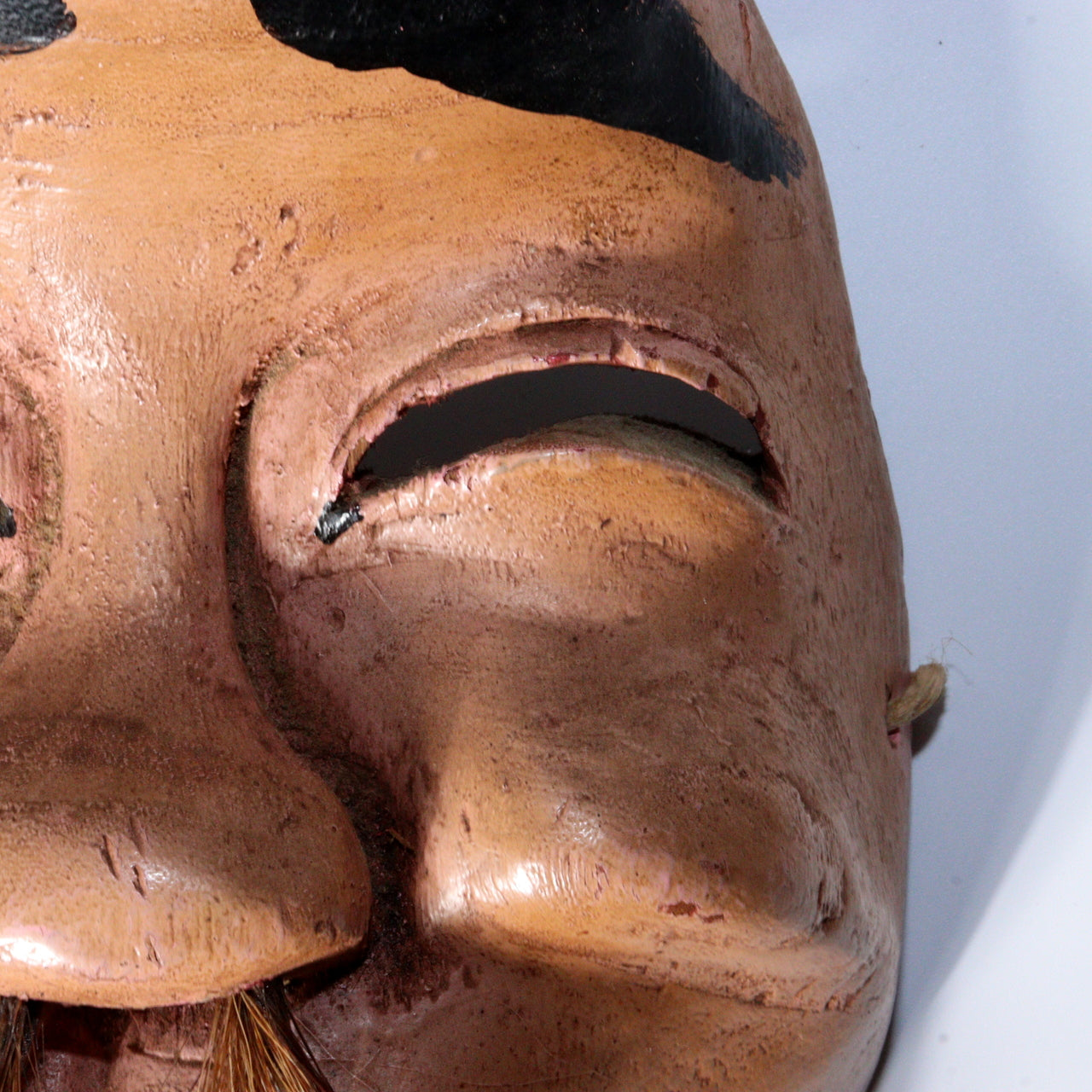 Antique Japanese Wooden Mask Folk Festival Mask Hyottoko God Style Indigenous
