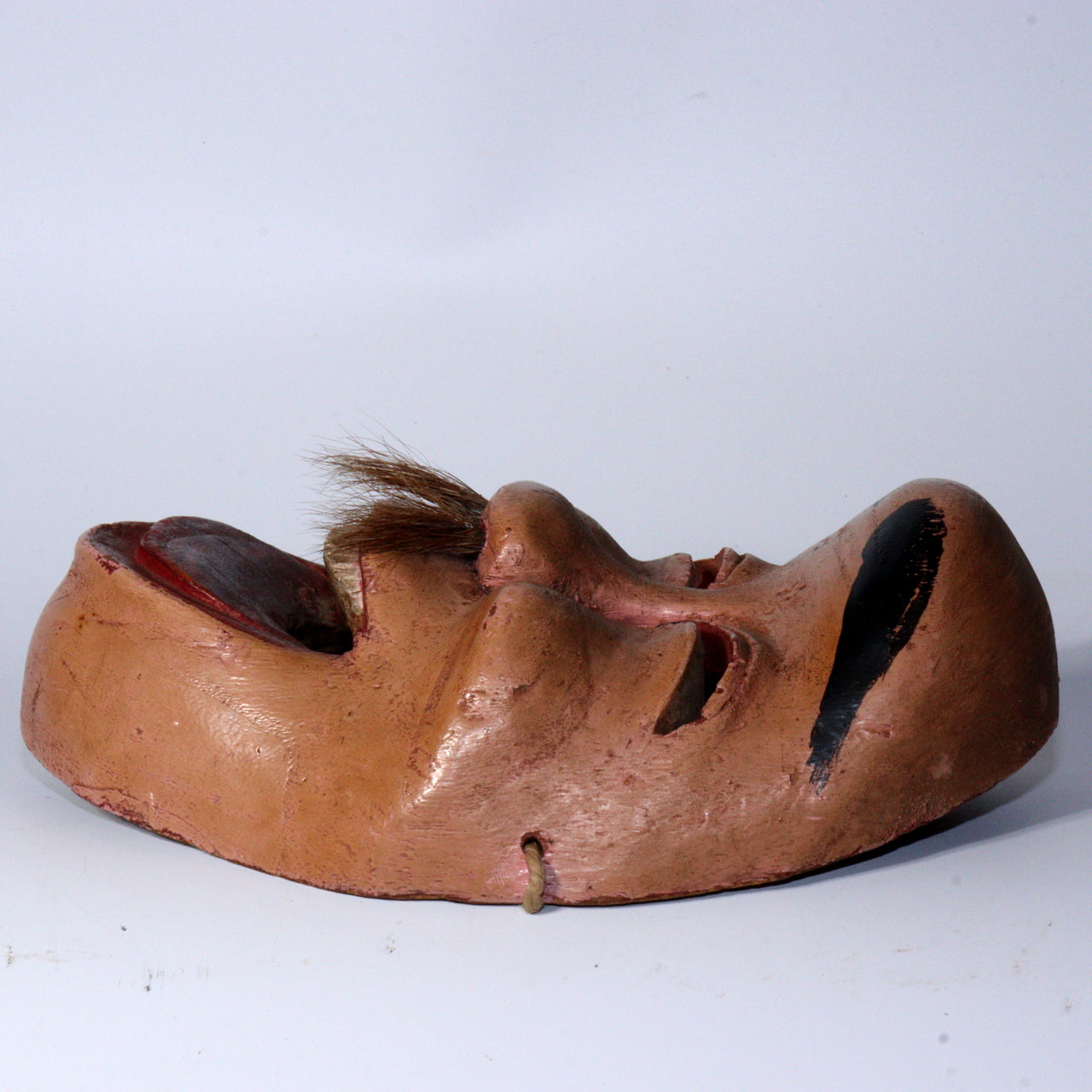 Antique Japanese Wooden Mask Folk Festival Mask Hyottoko God Style Indigenous