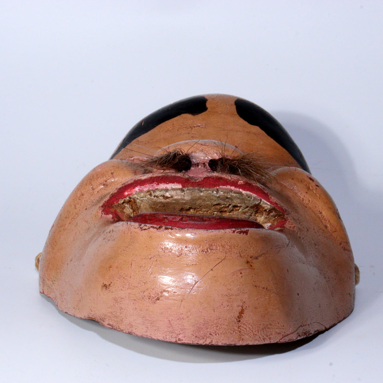 Antique Japanese Wooden Mask Folk Festival Mask Hyottoko God Style Indigenous