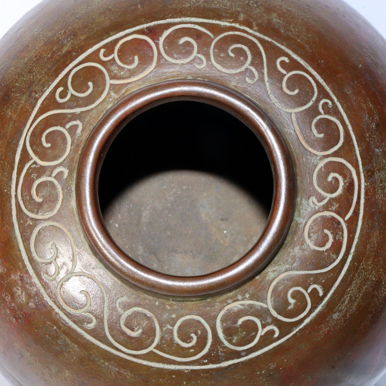 Vintage Japanese Bronze Vase – Signed Round Copper Flower Vase with Box BV598