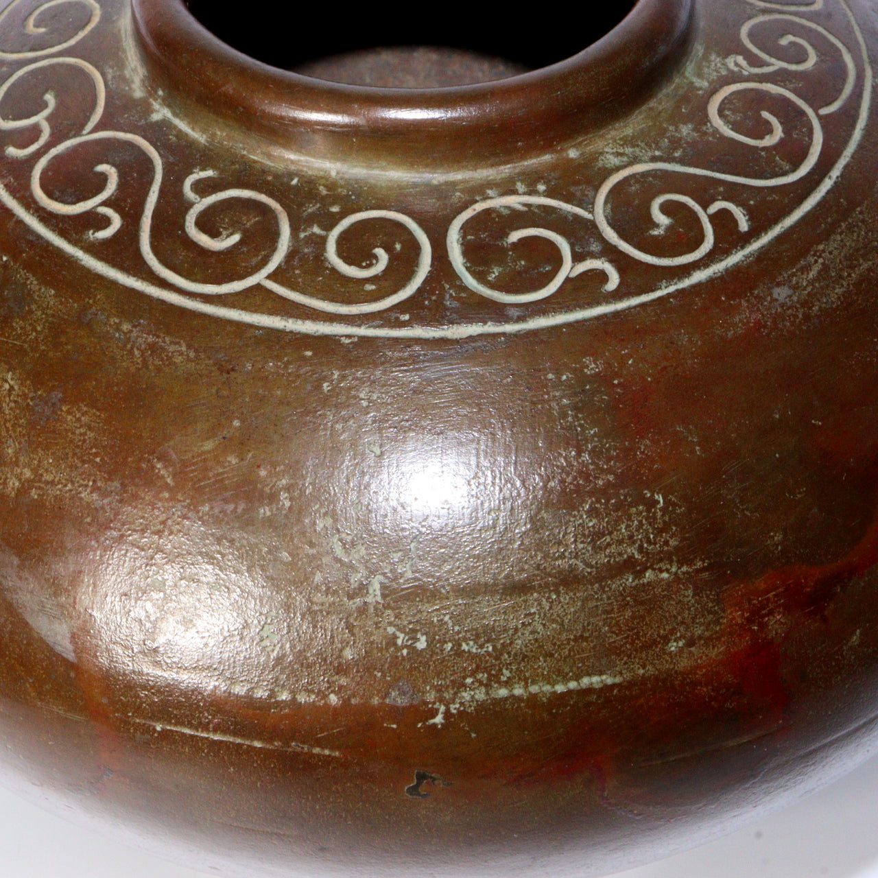 Vintage Japanese Bronze Vase – Signed Round Copper Flower Vase with Box BV598