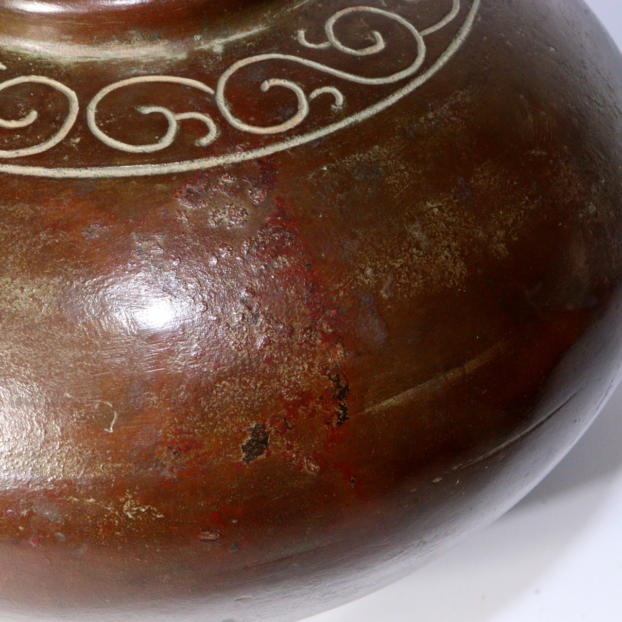 Vintage Japanese Bronze Vase – Signed Round Copper Flower Vase with Box BV598