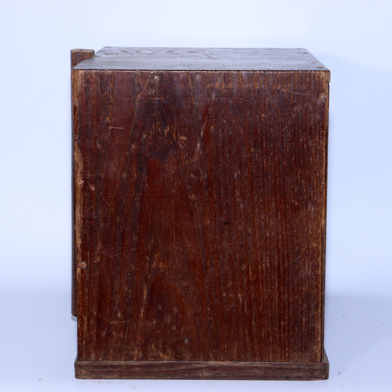 Vintage Japanese Wooden Sewing Box Black Persimmon Wood Kurogaki Drawer WBX284