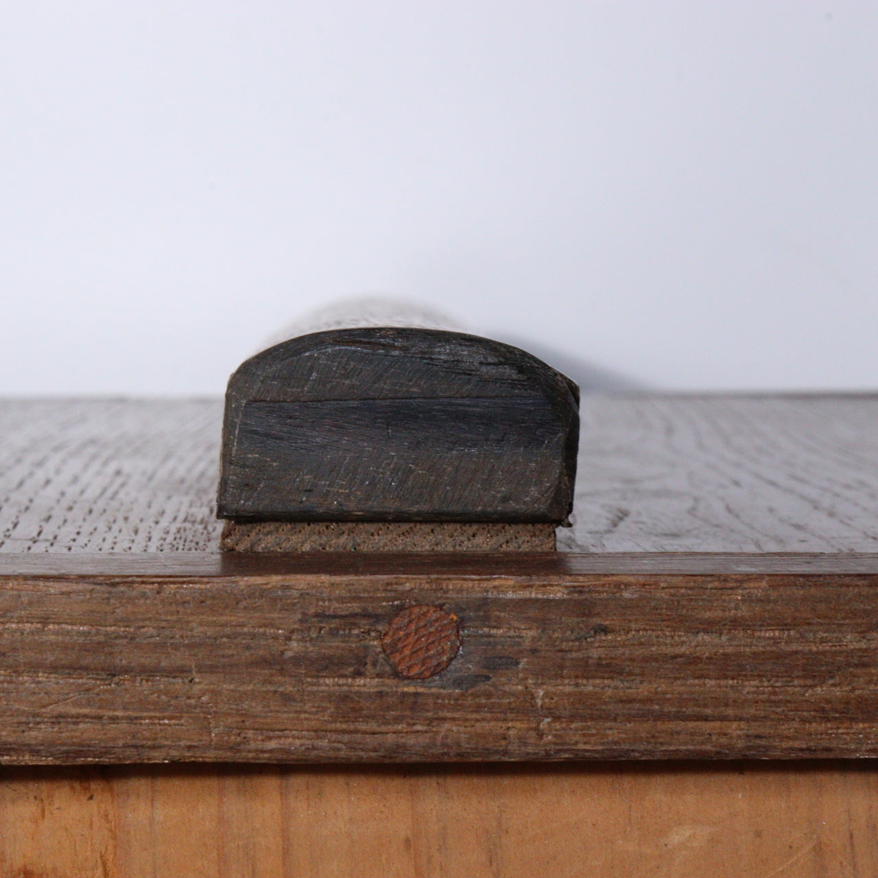 Vintage Japanese Wooden Sewing Box Black Persimmon Wood Kurogaki Drawer WBX284