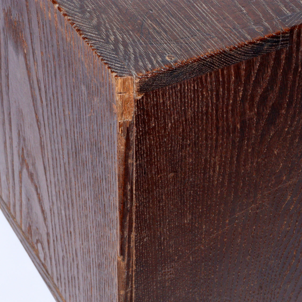 Vintage Japanese Wooden Sewing Box Black Persimmon Wood Kurogaki Drawer WBX284