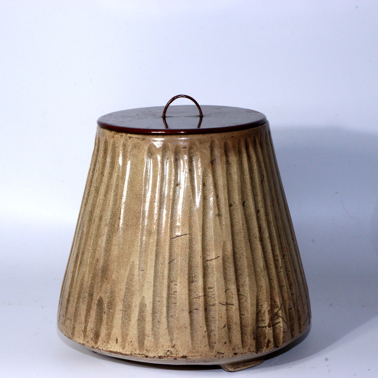 Antique Kizeto Ko-Seto Mizusashi Japanese Tea Ceremony Water Jar Vase Box PCP242