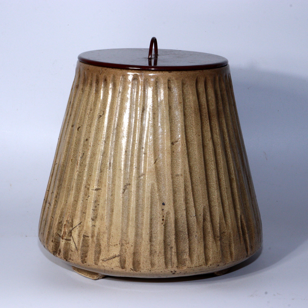 Antique Kizeto Ko-Seto Mizusashi Japanese Tea Ceremony Water Jar Vase Box PCP242
