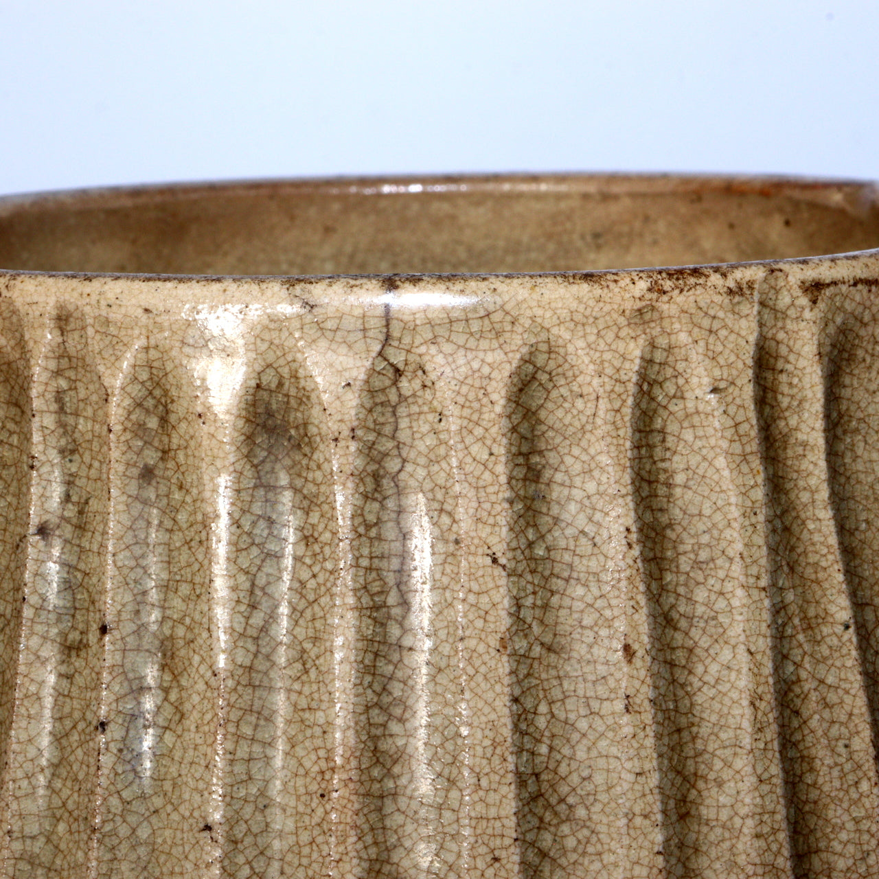 Antique Kizeto Ko-Seto Mizusashi Japanese Tea Ceremony Water Jar Vase Box PCP242