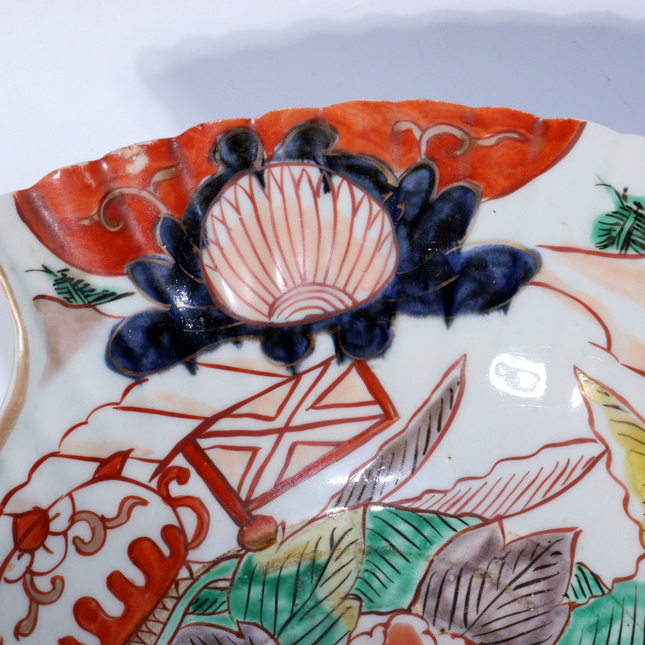 Antique Japanese Imari ware Ko-Imari Polychrome Higezara Shaving Bowl 17C Arita Porcelain