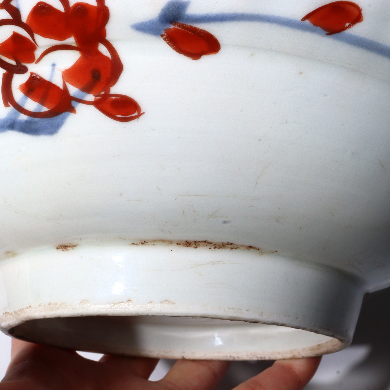 Antique Japanese Imari ware Ko-Imari Polychrome Higezara Shaving Bowl 17C Arita Porcelain