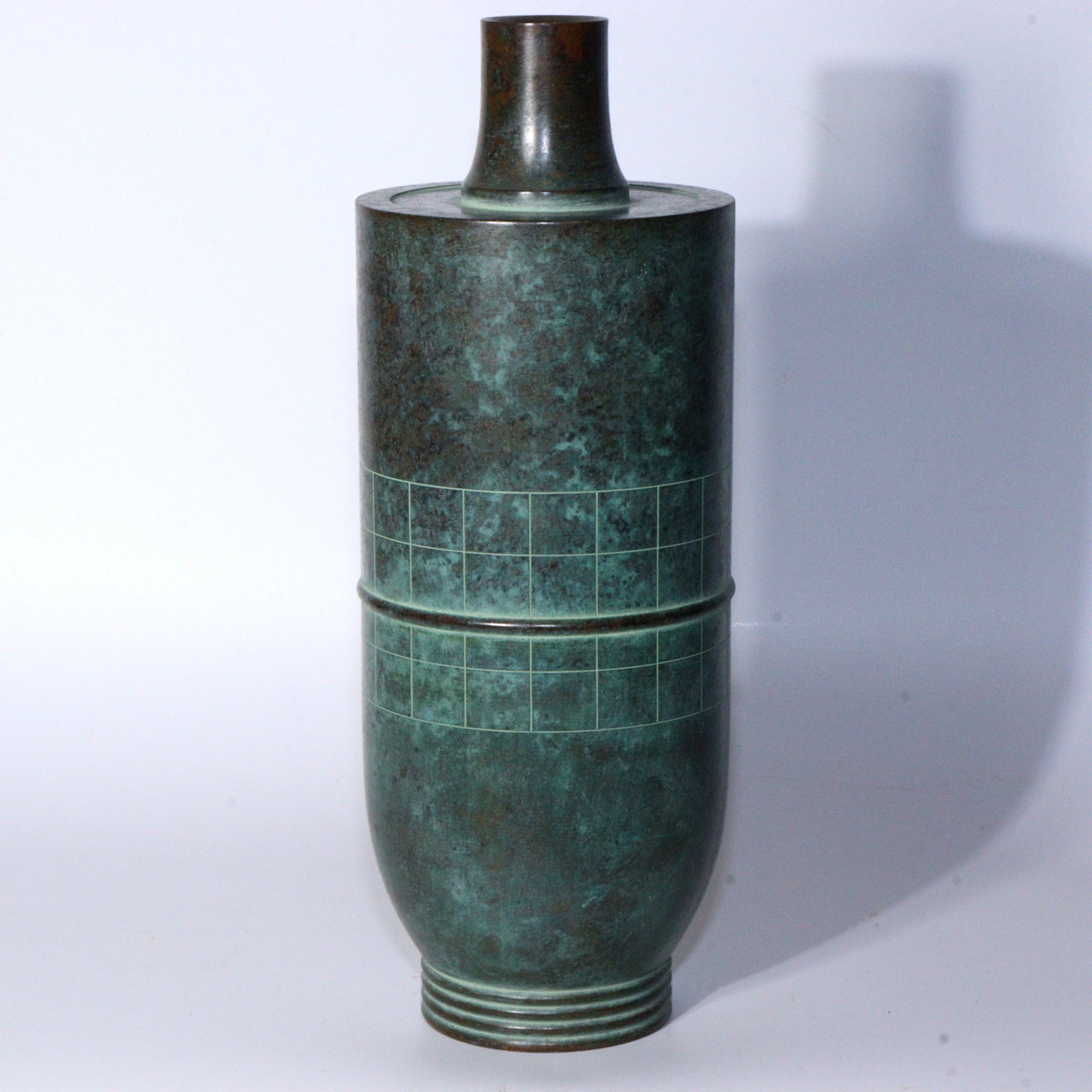 Japanese Bronze Vase Hasuda Shugoro Cultural Merit Awardee signed Box BV597