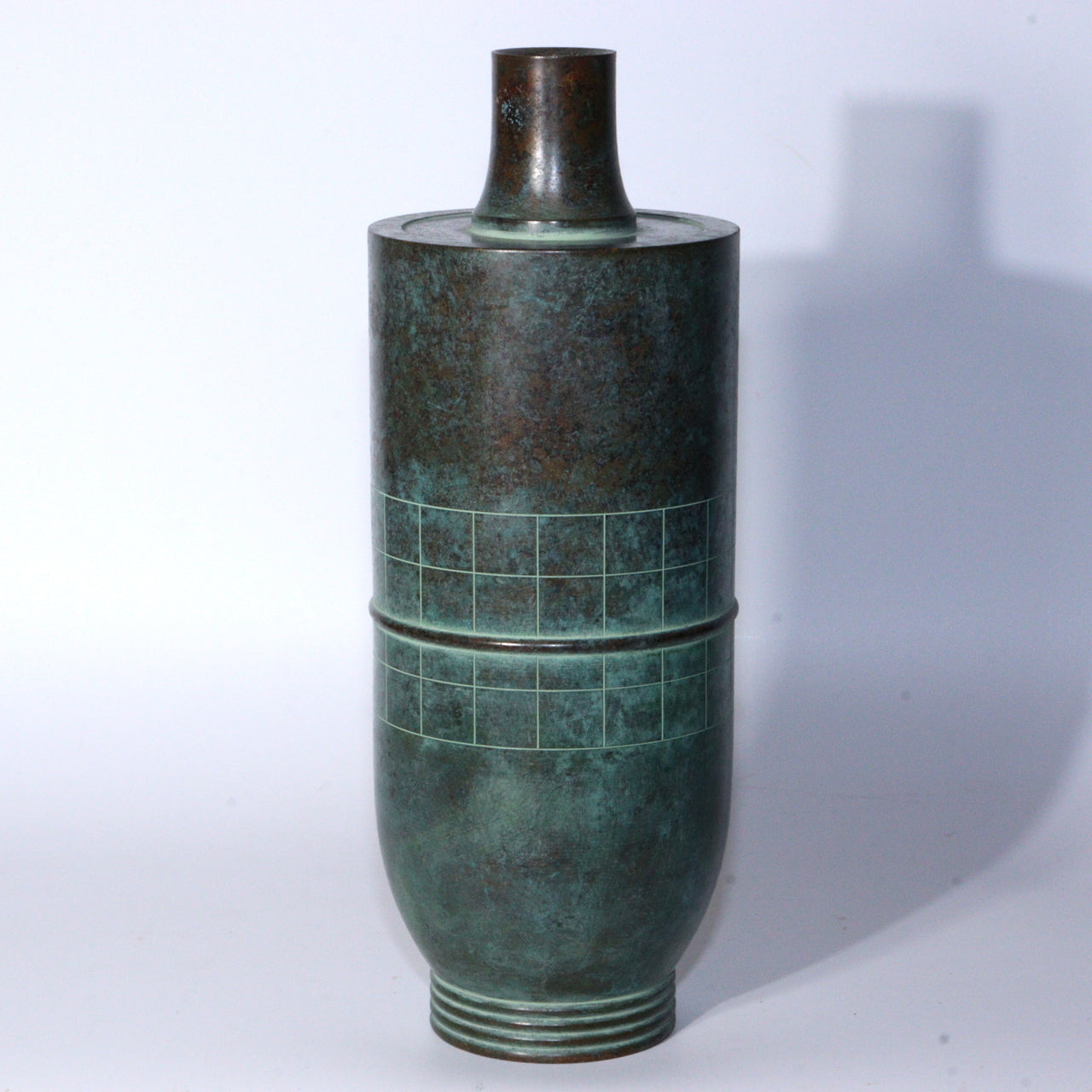 Japanese Bronze Vase Hasuda Shugoro Cultural Merit Awardee signed Box BV597