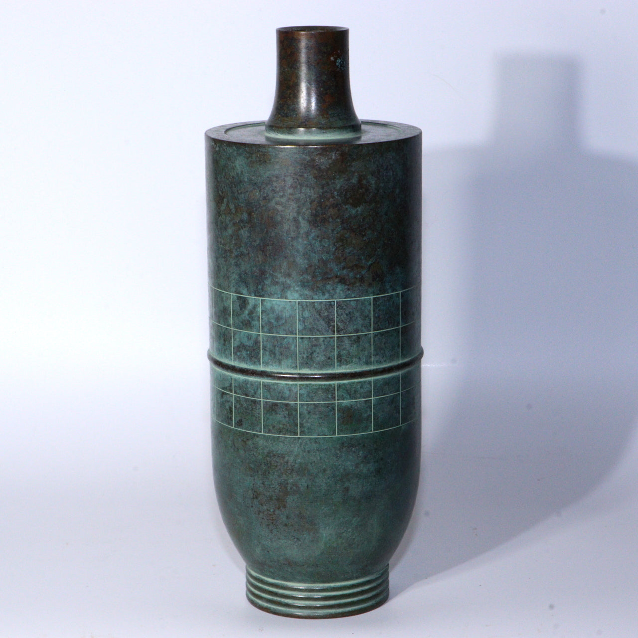 Japanese Bronze Vase Hasuda Shugoro Cultural Merit Awardee signed Box BV597
