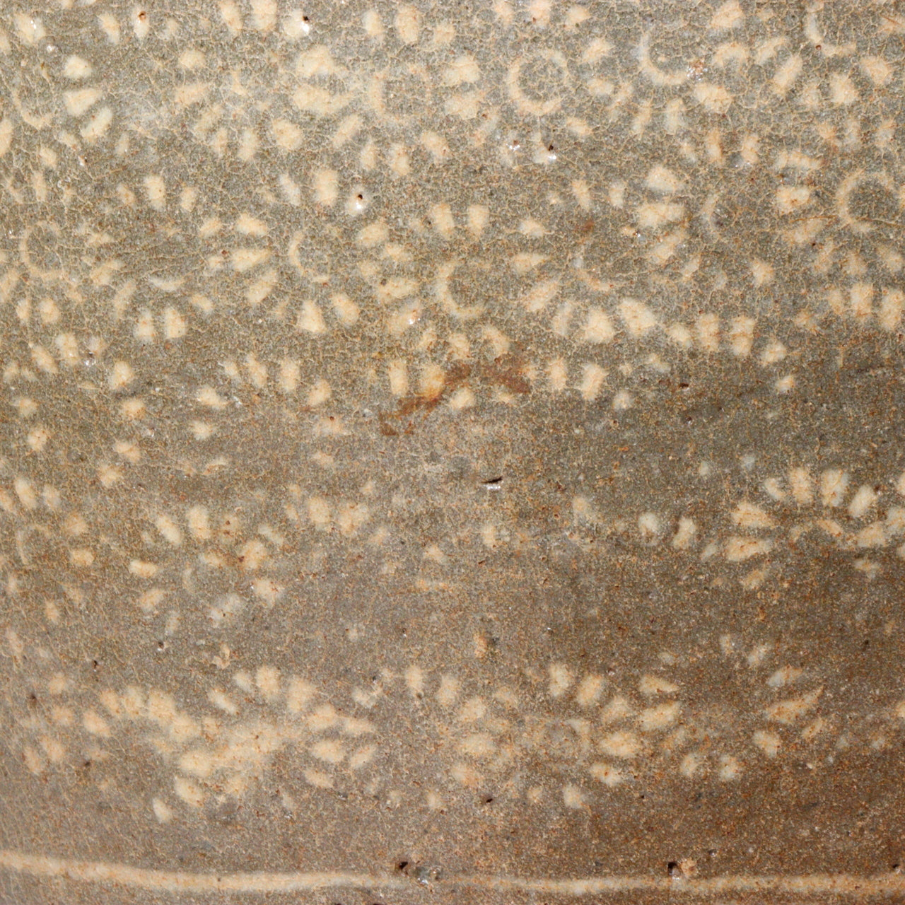 Early Joseon Dynasty Buncheong Mishima Floral Jar Antique Korean Pottery KRS157
