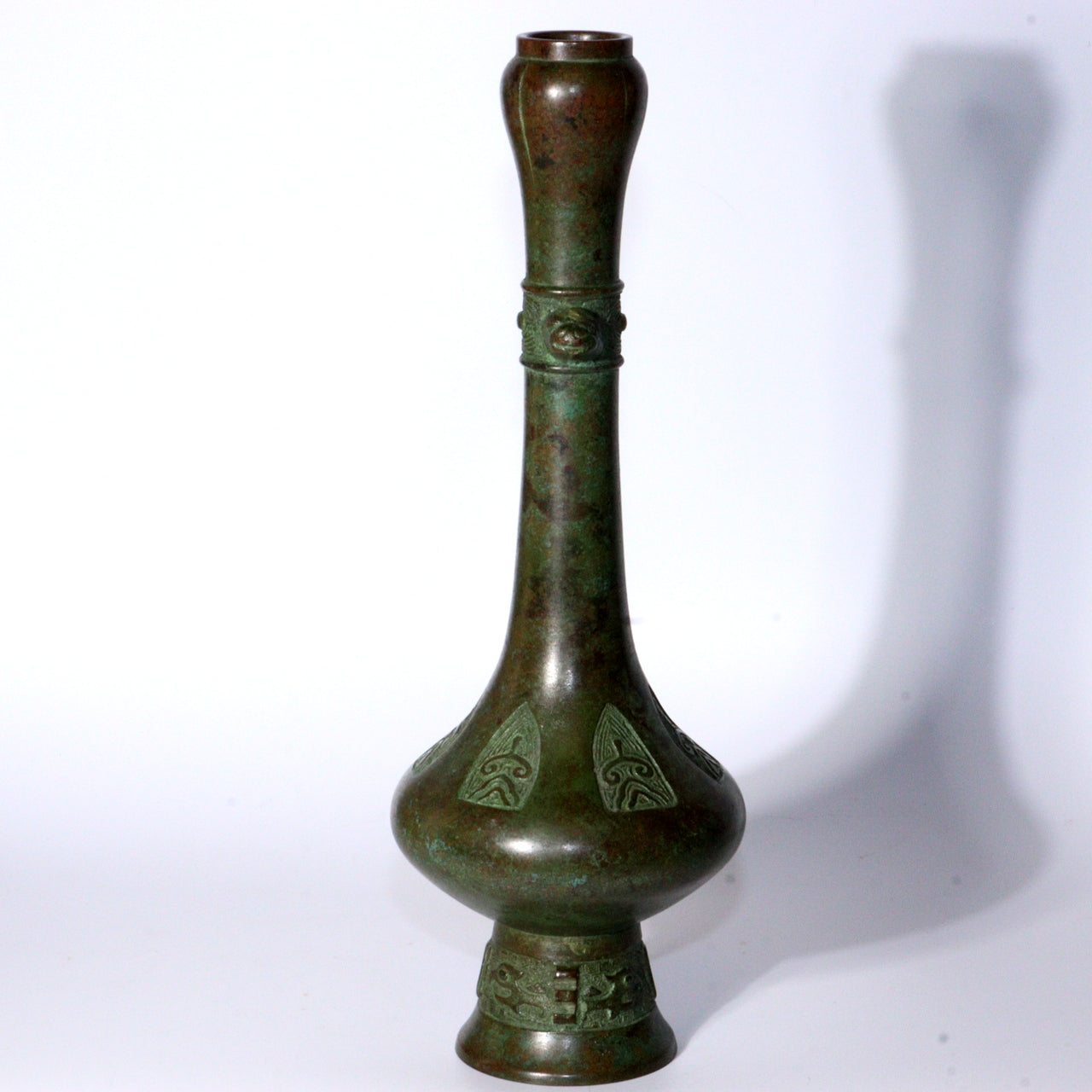 Japanese Bronze flower vase Ichinose Soushin signed w / box BV595