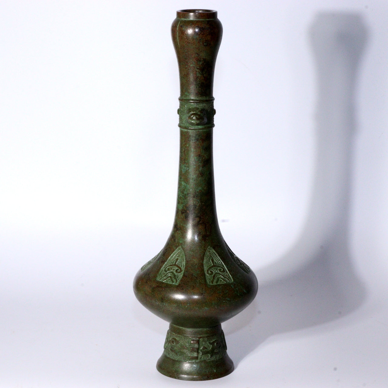Japanese Bronze flower vase Ichinose Soushin signed w / box BV595