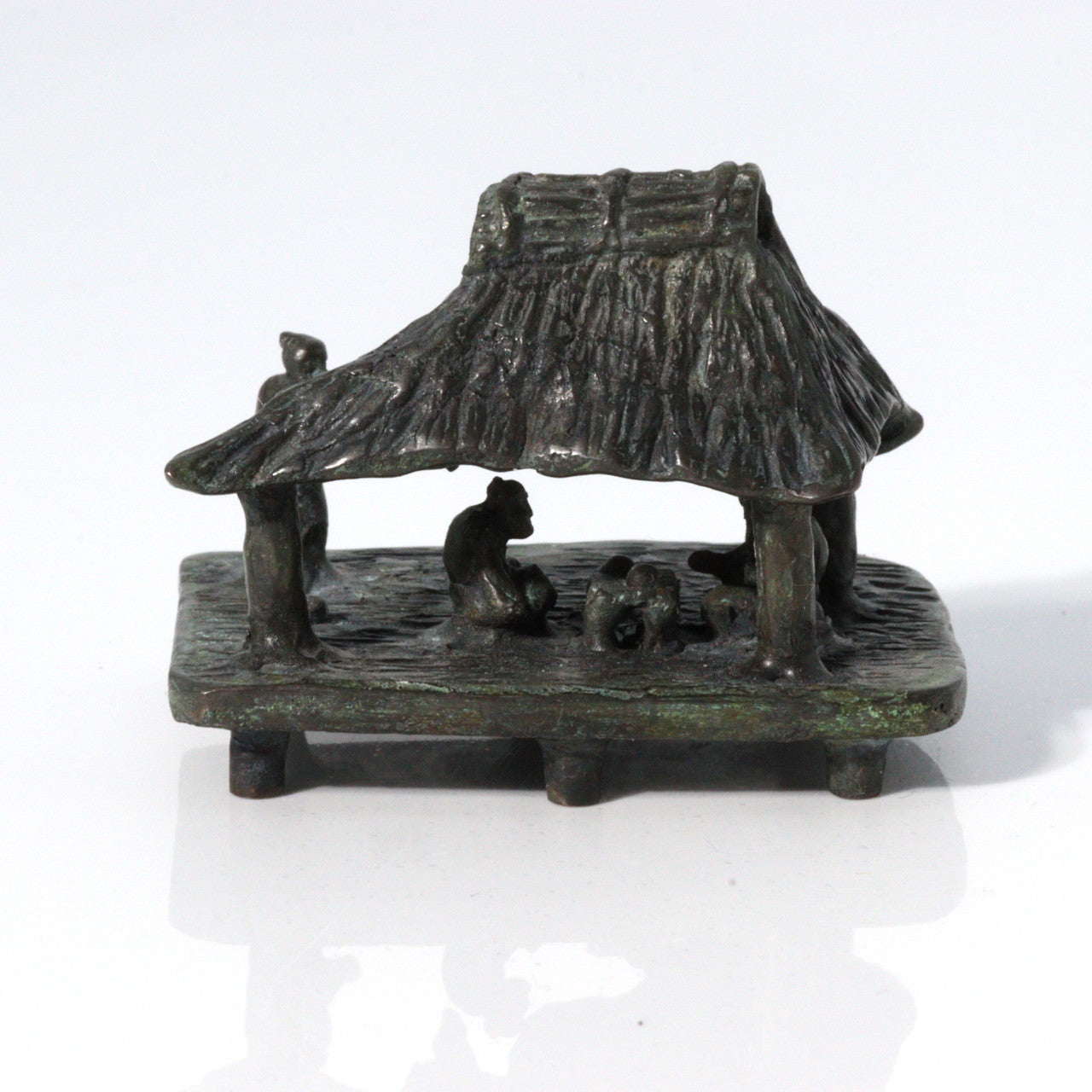 Japanese Bronze Kuzuya Figurine Bonsai Suiseki Bonkei Small Conversation KOEDO SUN ART KOEDO SUN ART (7953)
