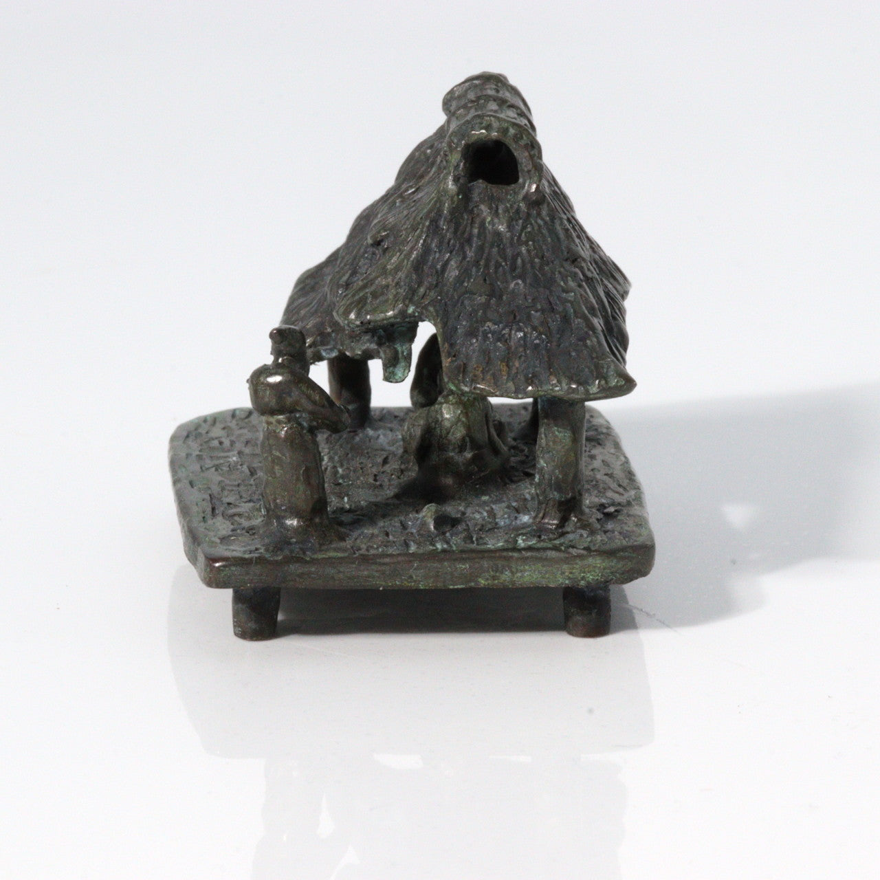 Japanese Bronze Kuzuya Figurine Bonsai Suiseki Bonkei Small Conversation KOEDO SUN ART KOEDO SUN ART (7953)