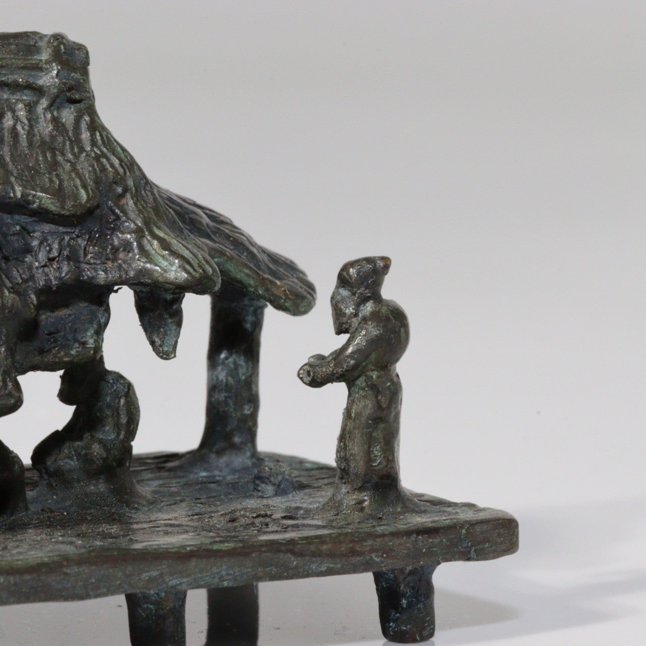Japanese Bronze Kuzuya Figurine Bonsai Suiseki Bonkei Small Conversation KOEDO SUN ART KOEDO SUN ART (7953)