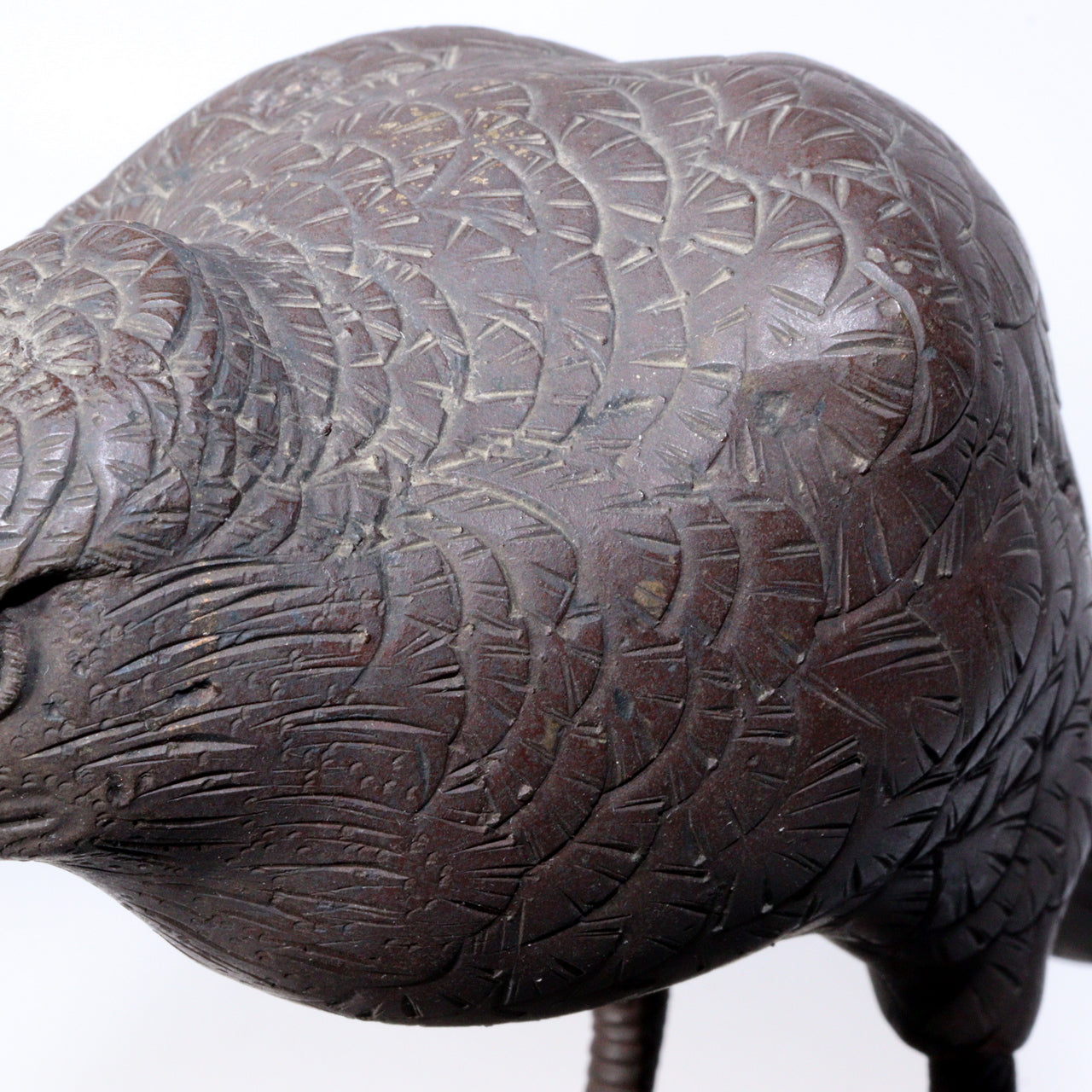 Antique Japanese Bronze Hawk on Rock Sculpture Rare Collectible Item BOS891