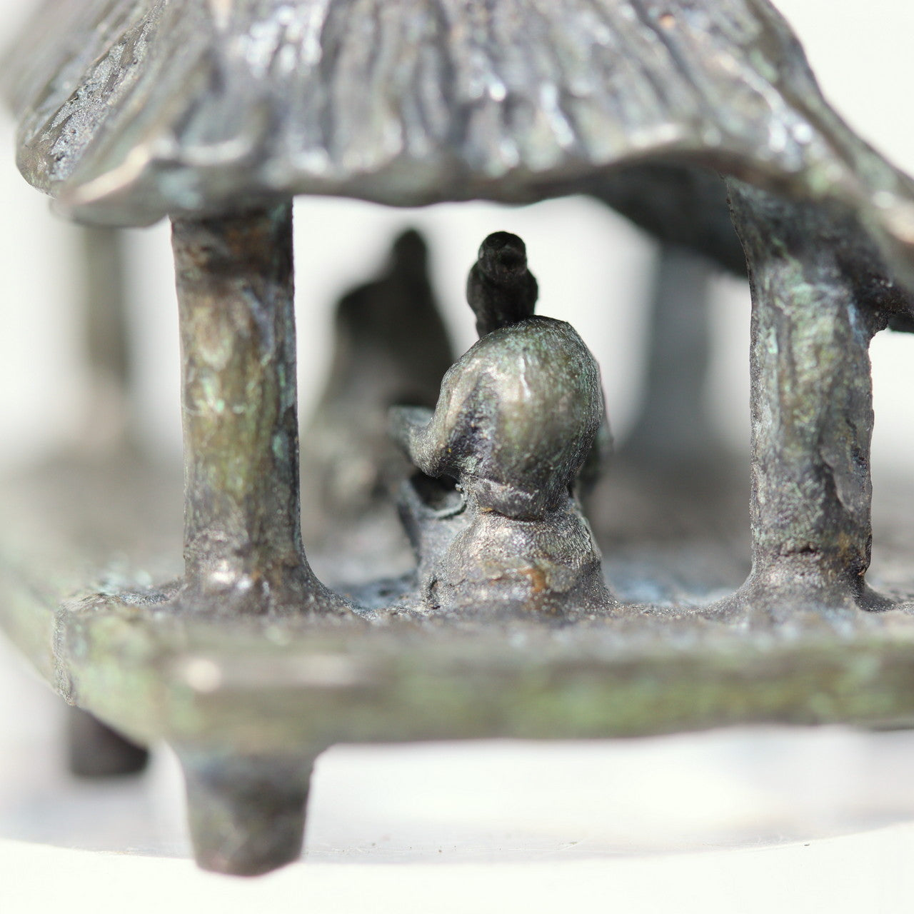 Japanese Bronze Kuzuya Figurine Bonsai Suiseki Bonkei Small Conversation KOEDO SUN ART KOEDO SUN ART (7953)