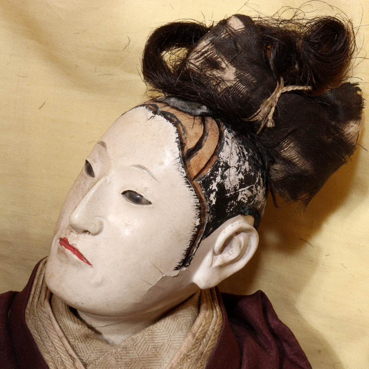 Antique Japanese Bunraku Style Doll Theater Figure in Glass Case VG368