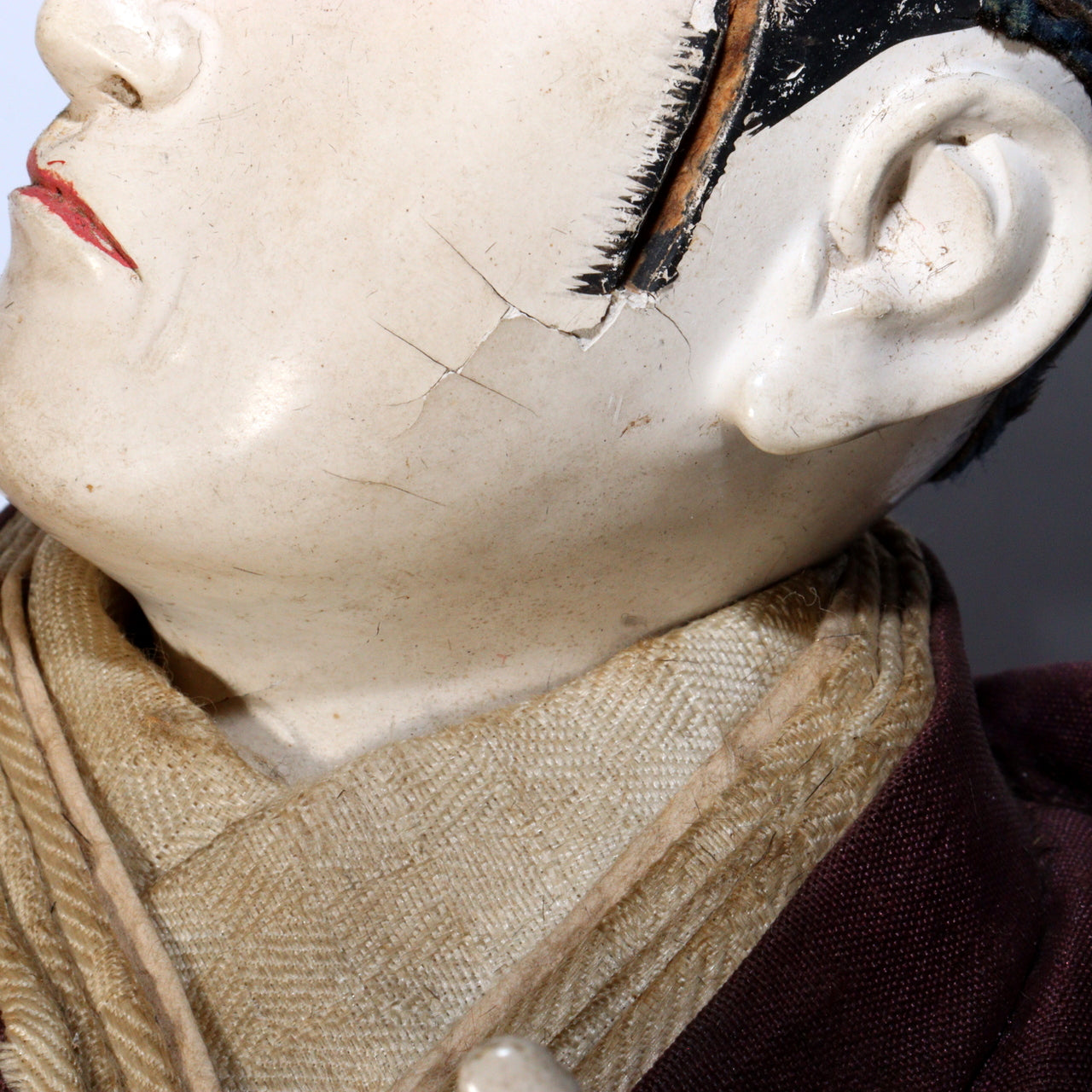 Antique Japanese Bunraku Style Doll Theater Figure in Glass Case VG368