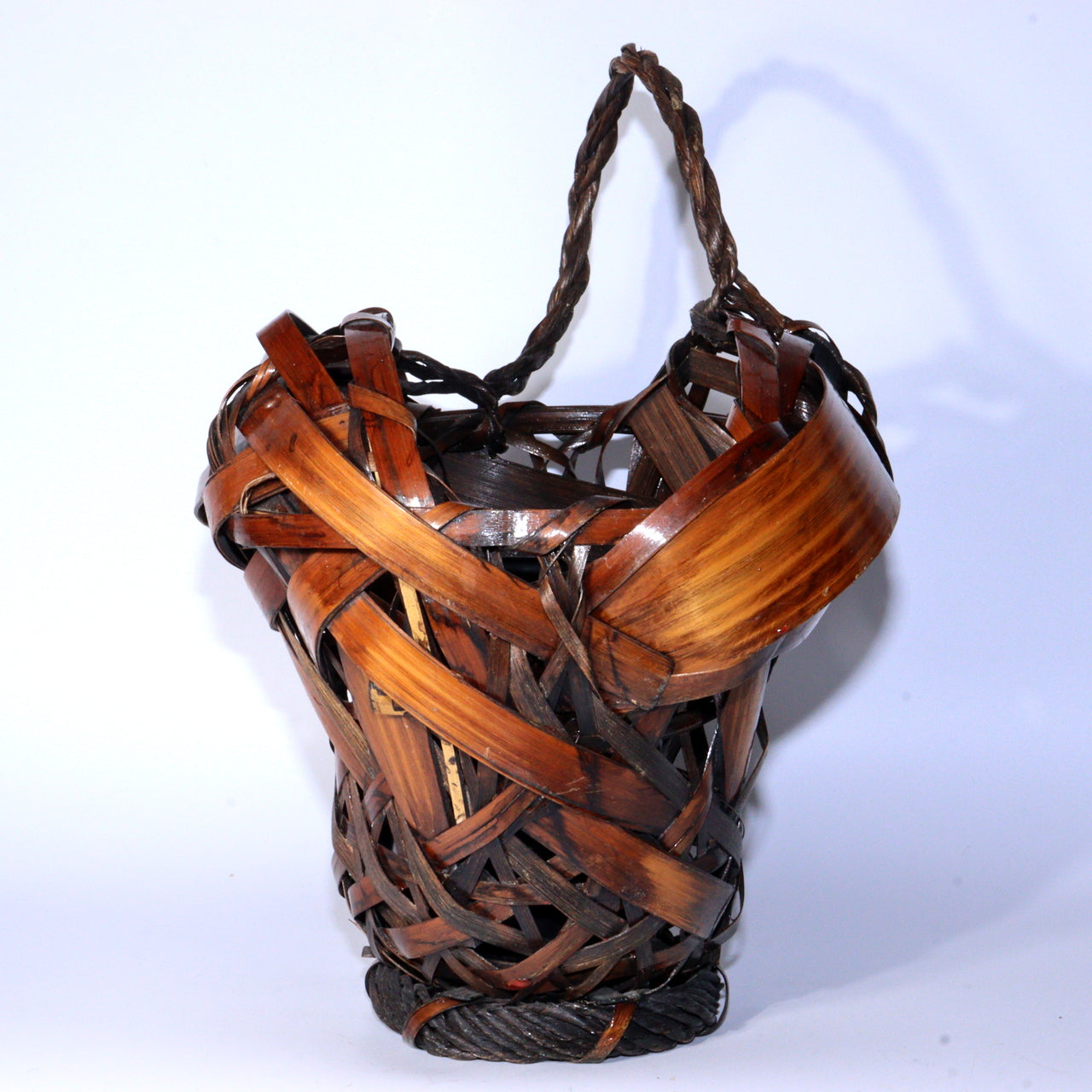 Japanese Bamboo Ikebana Flower Basket with Removable Vase BVO58