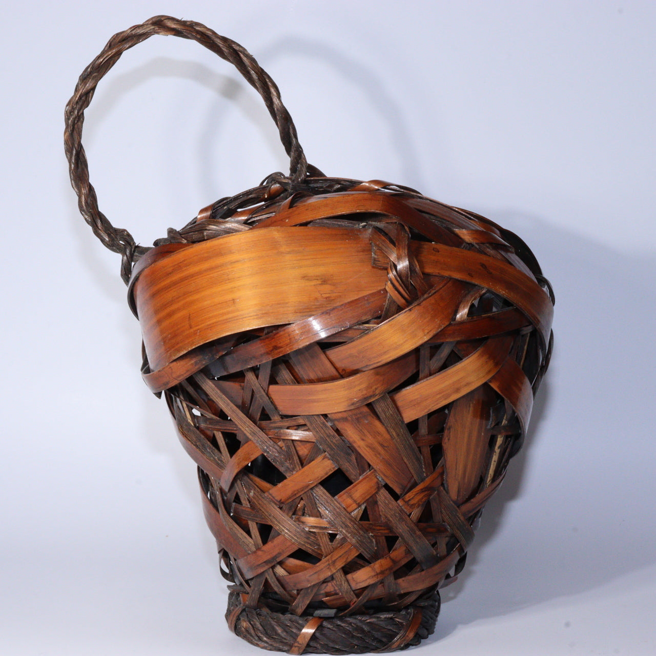 Japanese Bamboo Ikebana Flower Basket with Removable Vase BVO58