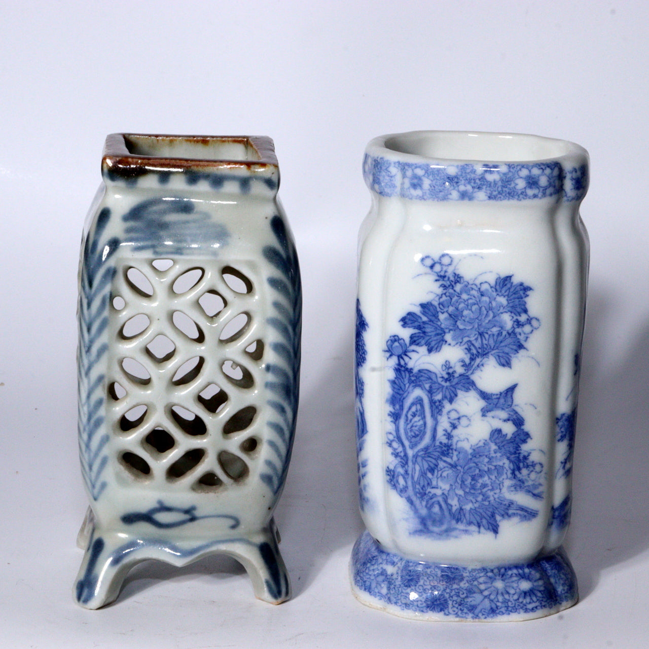 Set of 8 Antique Japanese Imari & Hirado Porcelain Pen Holders and Bud Vases