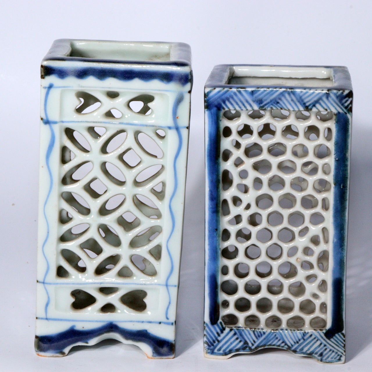 Set of 8 Antique Japanese Imari & Hirado Porcelain Pen Holders and Bud Vases