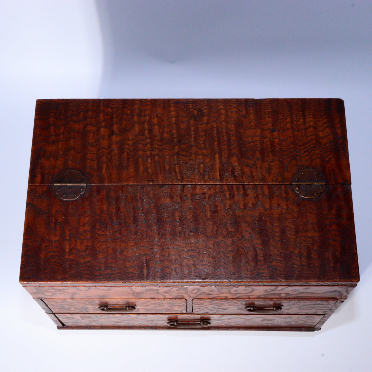 Japanese Vintage Wooden Drawer Sewing Box Tansu Chest Haribako WBX289