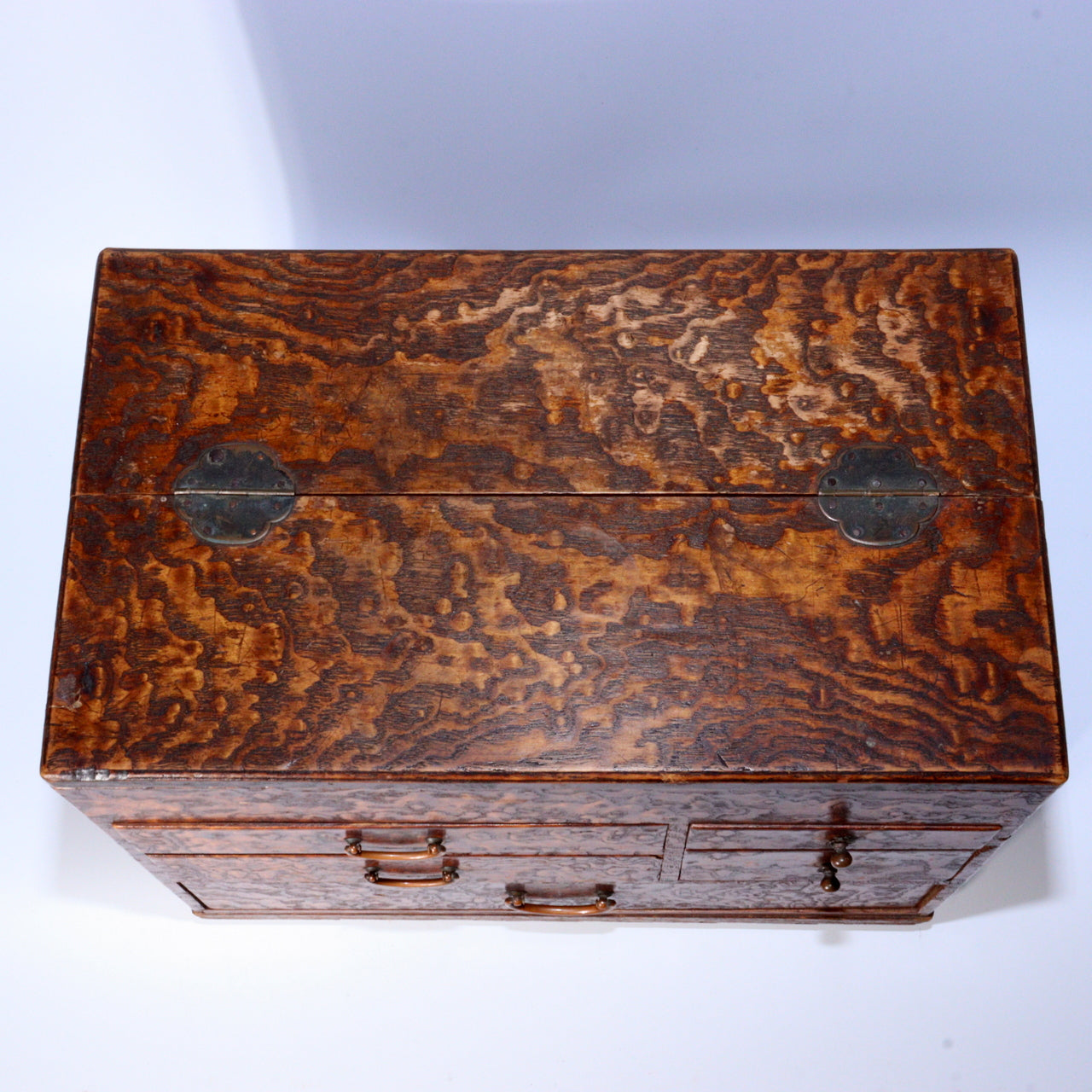 Japanese Vintage Wooden Drawer Sewing Box Tansu Chest Haribako WBX287