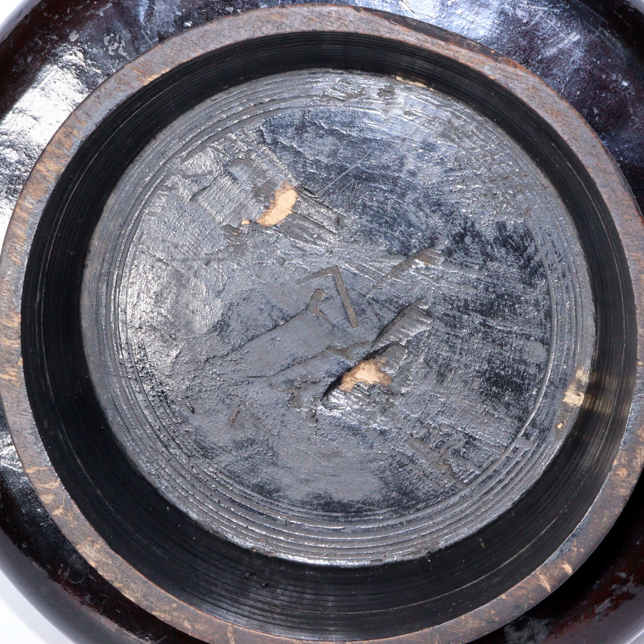 Antique Aizu Lacquerware Red Pedestal Tray Meiji Era Japanese Kurinuki WO396 -1