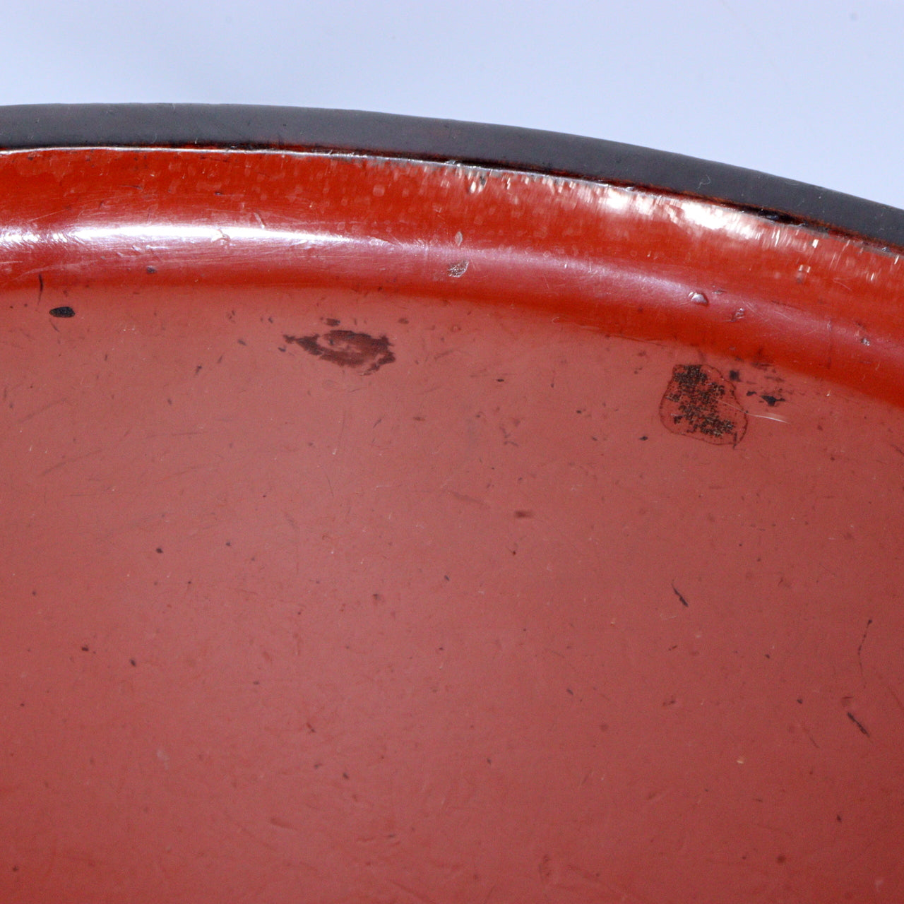 Antique Aizu Lacquerware Red Pedestal Tray Meiji Era Japanese Kurinuki WO396 -1