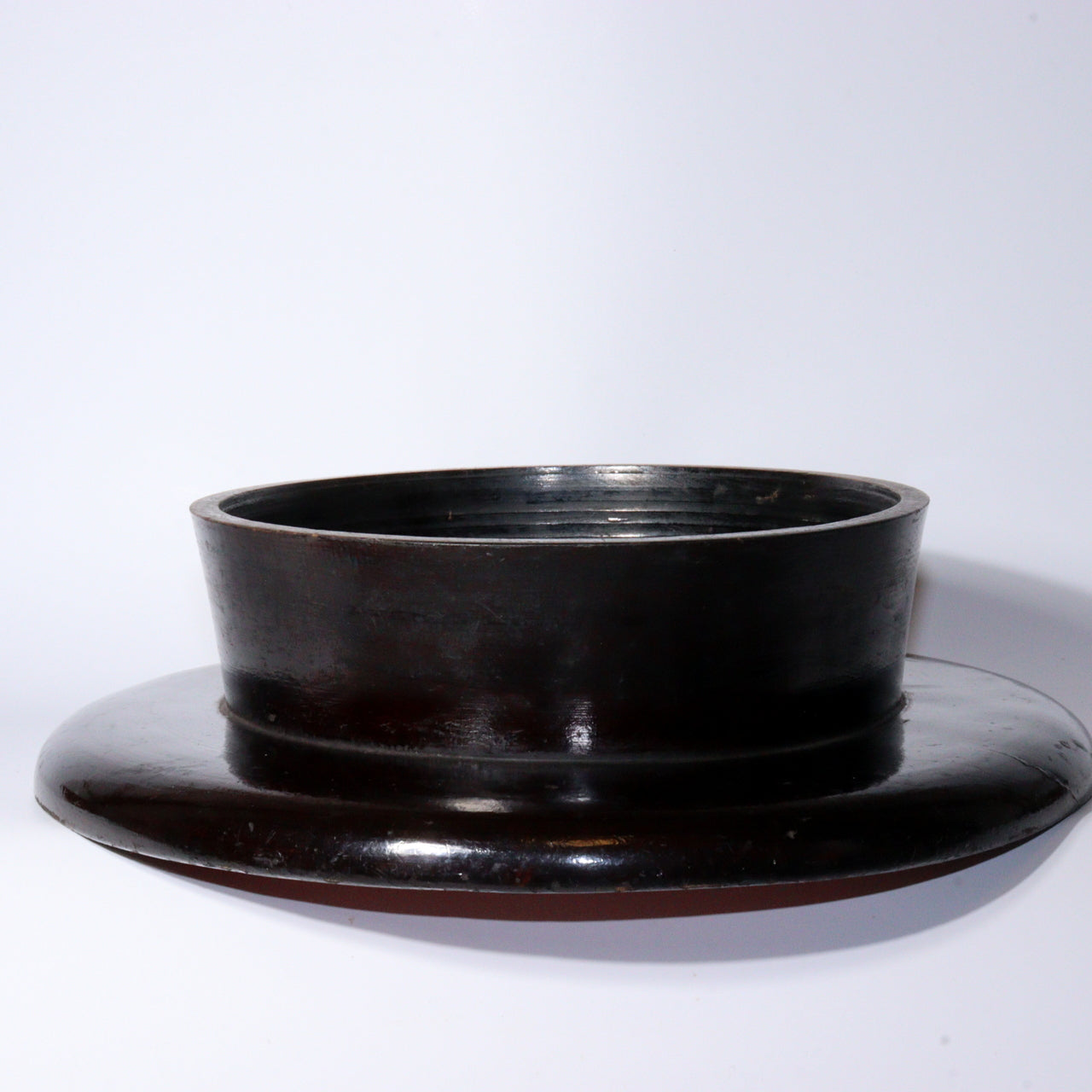 Antique Aizu Lacquerware Red Pedestal Tray Meiji Era Japanese Negoro WO396 -2