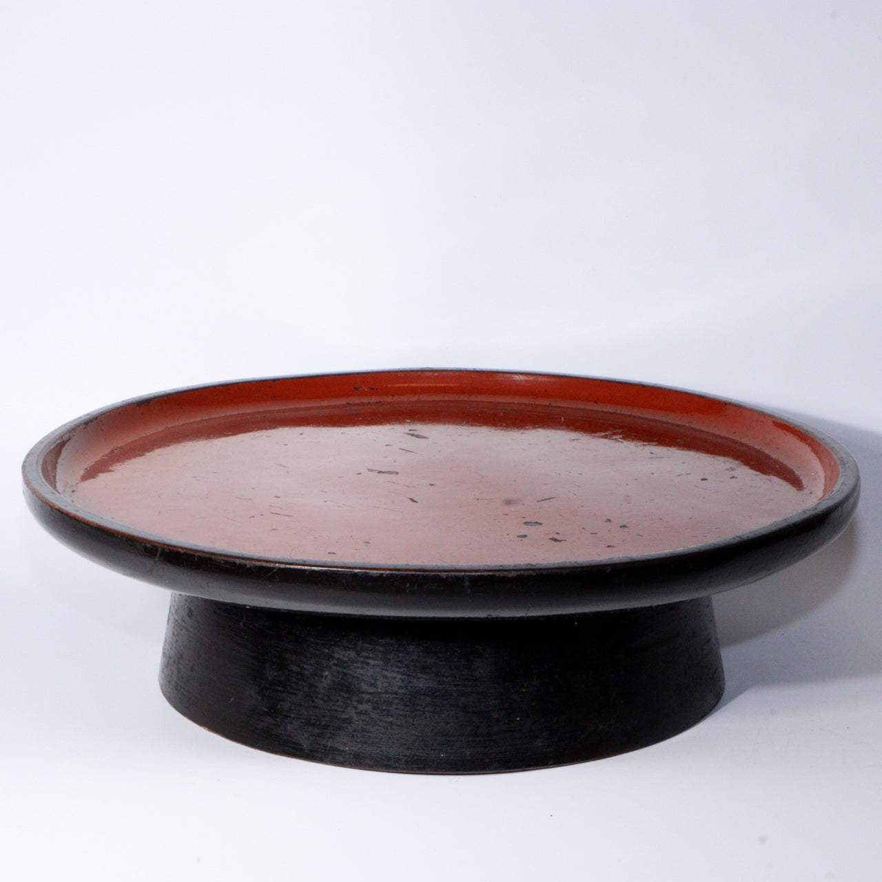 Antique Aizu Lacquerware Red Pedestal Tray Meiji Era Japanese Negoro WO396 -3