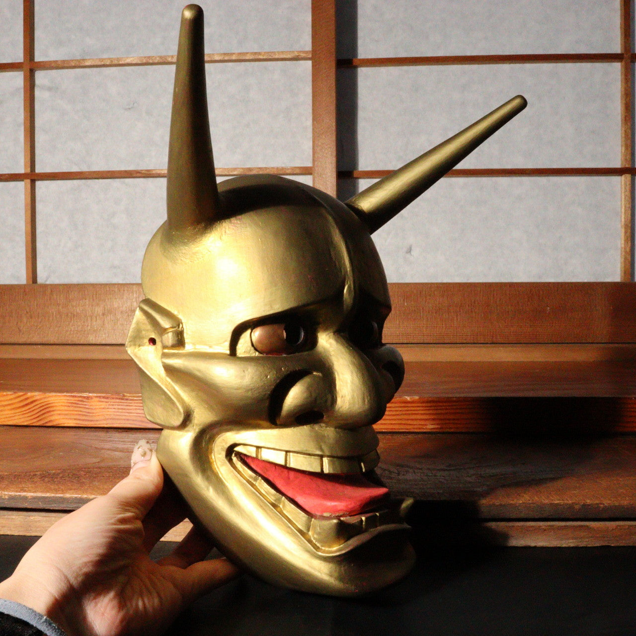 Japanese Wooden Noh Mask Hannya mask demon signed MSK400